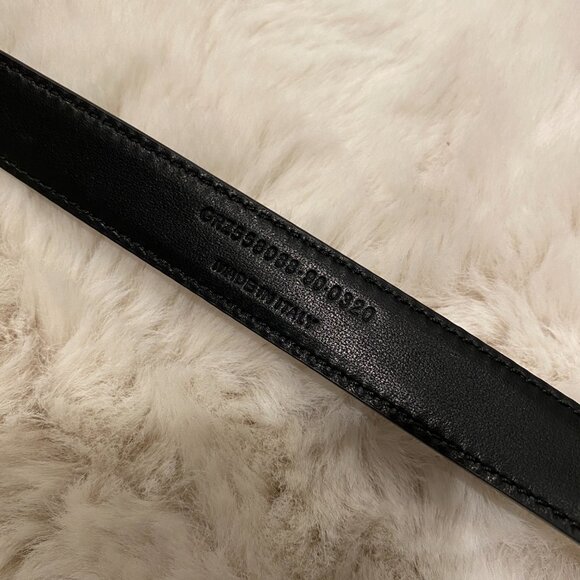 Saint LaurenYSL Cassandre Skinny Monogram Leather Belt